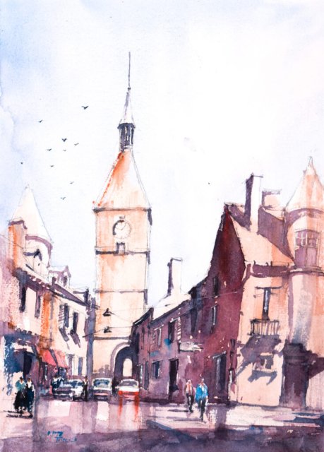Watercolor Painting of Bugundy, France