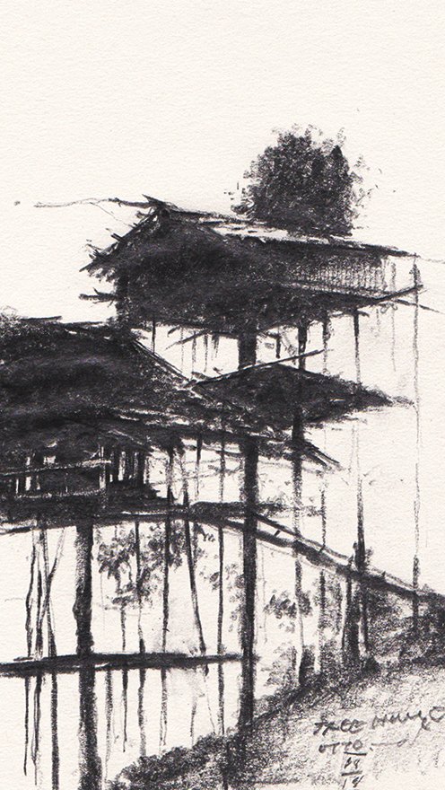 Graphite Sketch of Tree House
